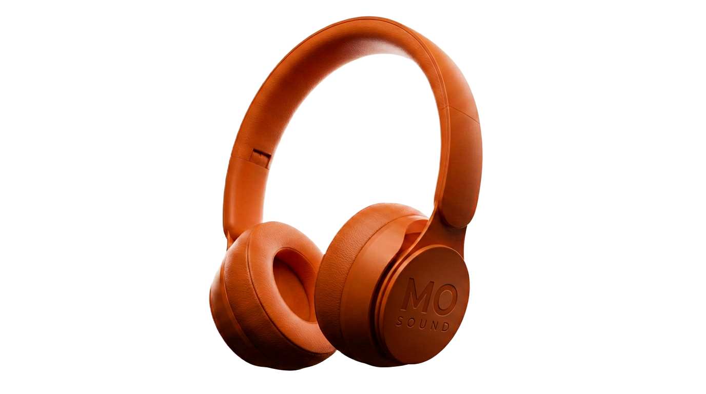 MO SOUND BT900 wireless headphones in orange and black