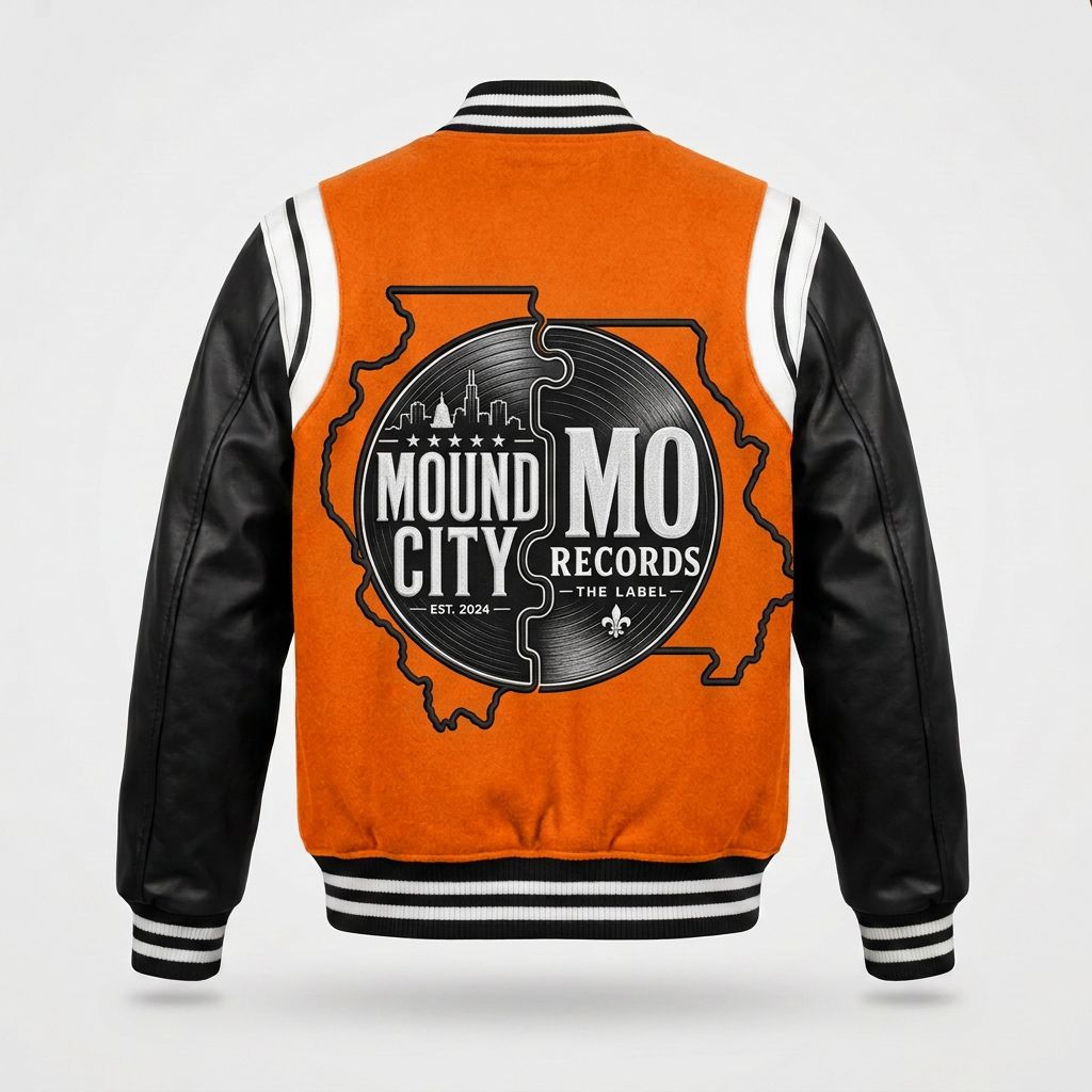 Mound City / Mo Records Varsity Jacket — Orange